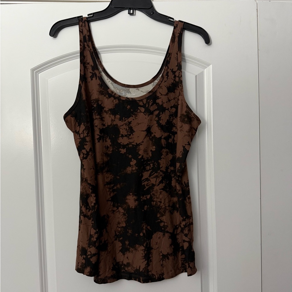 No Boundaries black and brown tie-dye / bleach dye tank top NWT